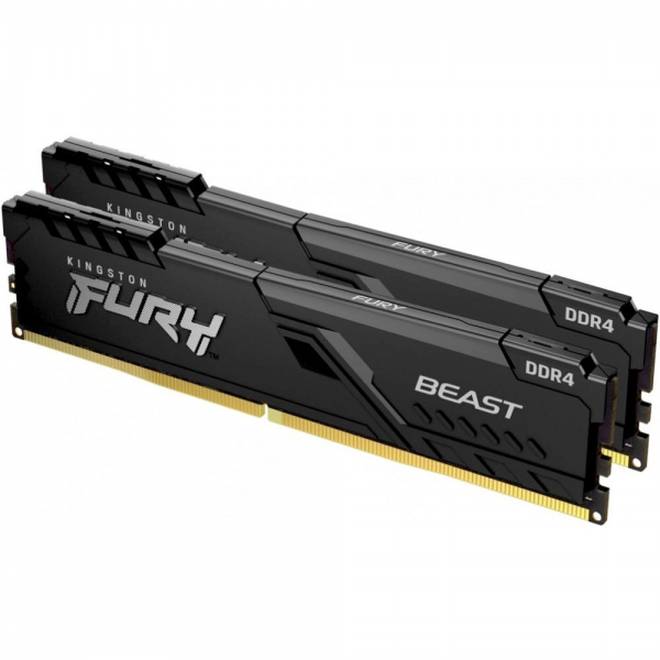 Модуль памяти Kingston FURY Beast Black Gaming Memory KF432C16BB1K2/32 32GB DDR4 3200 DIMM Non-ECC, CL16, 1.35V, 1Gx8 Кит 2х16, RTL, (319873)