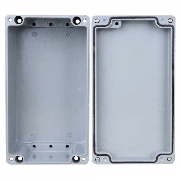 Корпус ACD XG387  Metal case IP65, 200*120*80mm, металлический, 3 отверстия (28 + 28 + 23мм) с резиновыми заглушками, цвет серебристый, совместим с Raspberry Pi 3B, 3B+, 4, Orange Pi {12}