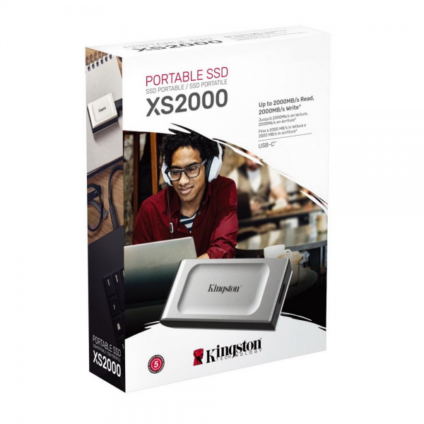 Твердотельный накопитель SSD Kingston XS2000 PORTABLE  SXS2000/500G USB 3.2 Gen 2x2 500GB, 2000/2000, RTL (321357)