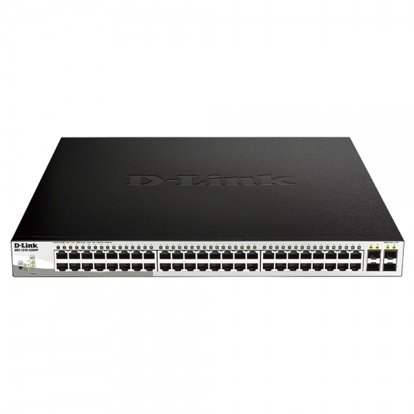 Коммутатор D-Link DGS-1210-52MPP/E2A Настраиваемый L2 коммутатор с 48 портами 10/100/1000Base-T и 4 портами 1000Base-X SFP (порты 1-48 PoE 802.3af/at, PoE-бюджет 740 Вт)
