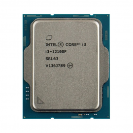 Центральный Процессор Intel Core i3-12100F OEM (Alder Lake, Intel 7, C4(0EC/4PC)/T8, Performance Base 3,30GHz(PC), Turbo 4,30GHz, Max Turbo 4,30GHz, Without Graphics, L2 5Mb, Cache 12Mb, Base TDP 58W, Turbo TDP 89W, S1700) (CM8071504651013) {98}