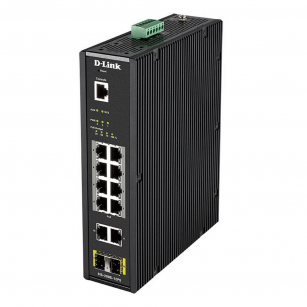 Коммутатор D-Link DIS-200G-12PS/A2A Промышленный управляемый L2 коммутатор с 10 портами 10/100/1000Base-T и 2 портами 1000Base-X SFP (8 портов PoE 802.3af/at, PoE-бюджет до 240 Вт) (464560)